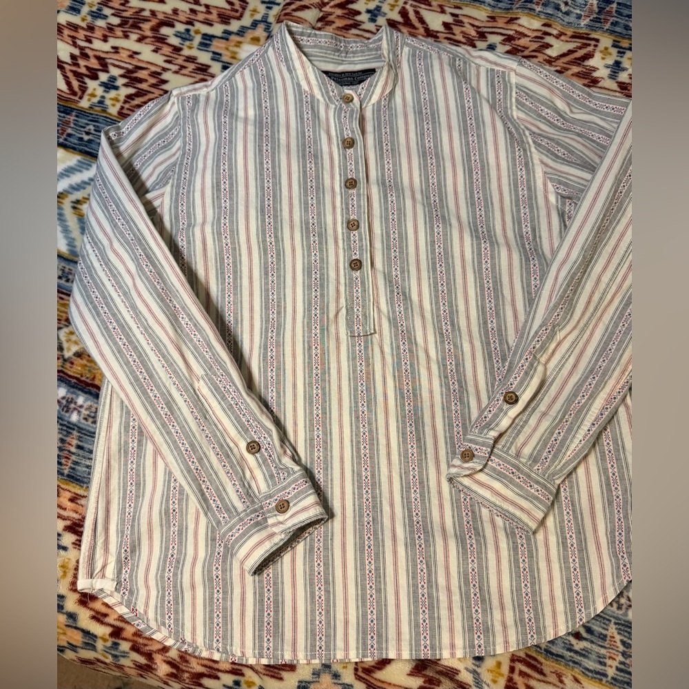 J. Peterman Multicolor Striped Button Down Shirt - image 1